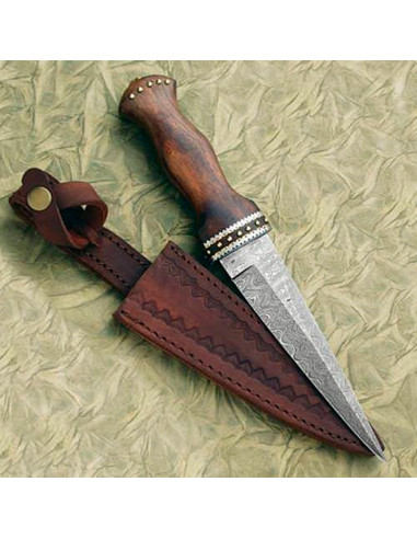 Etui rigide en cuir marron pour couteau de poche (9 cm.) ⚔️ Boutique