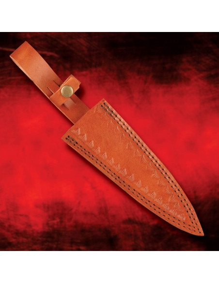 Poignard Dent de Dragon en Acier Damas