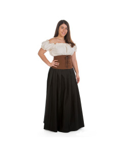 Haut corset médiéval de couleur marron foncé 2