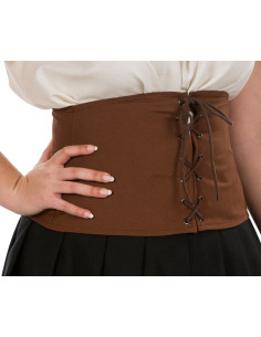 Haut corset médiéval de couleur marron foncé