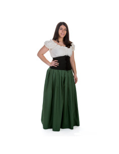 Corset médiéval haut en noir 2