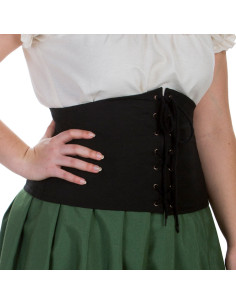 Corset médiéval haut en noir
