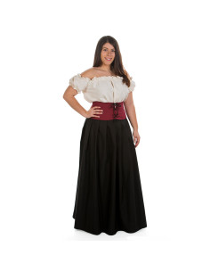 Corset bas médiéval de couleur grenat 2