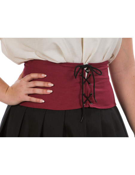 Corset bas médiéval de couleur grenat