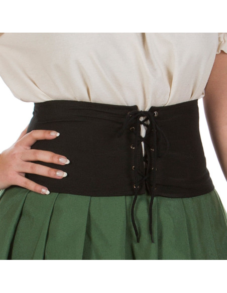 Corset bas médiéval en noir