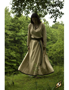 Tunique médiévale à manches longues beige pour femme 2