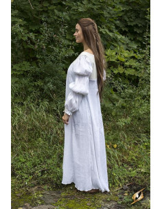 Robe médiévale Lucrecia en blanc cassé 2