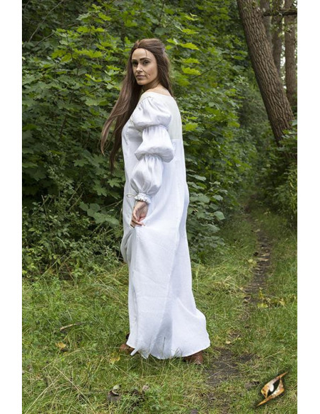 Robe médiévale Lucrecia en blanc cassé