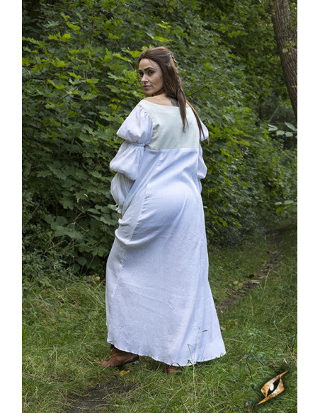 Robe médiévale Lucrecia en blanc cassé