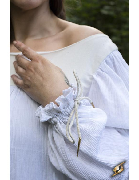 Robe médiévale Lucrecia en blanc cassé