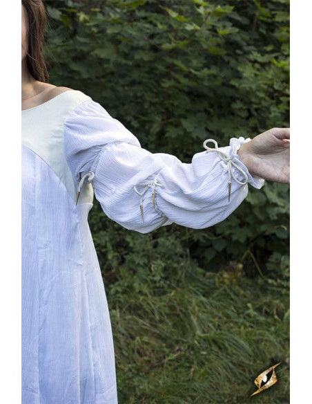 Robe médiévale Lucrecia en blanc cassé