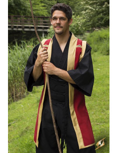 Manteau Jinbaori ou samouraï en or rouge
