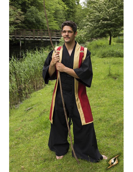 Manteau Jinbaori ou samouraï en or rouge