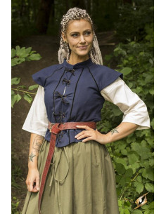 Gilet médiéval femme Tristan en bleu
