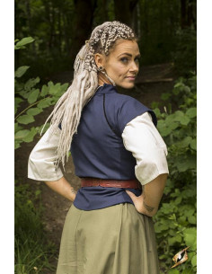 Gilet médiéval femme Tristan en bleu 2