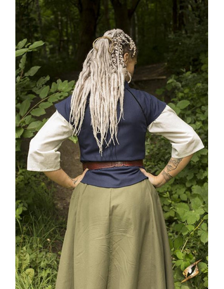Gilet médiéval femme Tristan en bleu