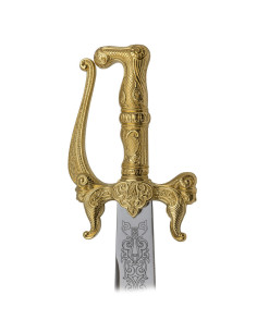 Épée de coutelas en or, décorative