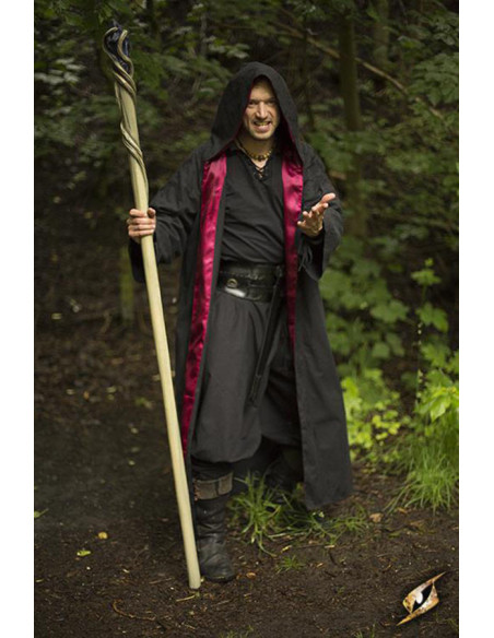 Robe de sorcier avec capuche, brun noir