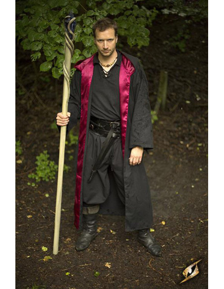 Robe de sorcier avec capuche, brun noir