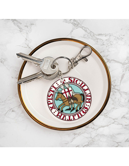Porte-clés rond Templiers en...
