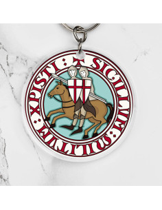 Porte-clés rond Templiers en méthacrylate, 6 cm. 2