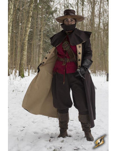 Manteau de chasseur médiéval Hellsing, marron foncé