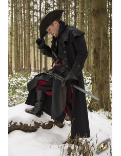 Manteau de chasseur médiéval Hellsing, couleur noire 2