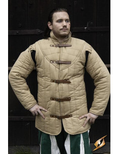 Gambison matelassé beige médiéval