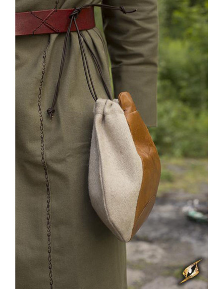 Sac de marchand médiéval, beige marron