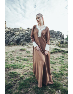 Robe longue viking Freya, couleur sable