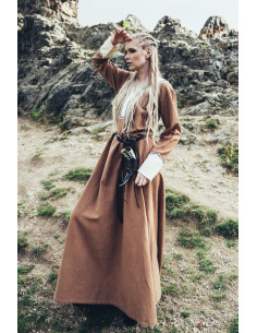 Robe longue viking Freya, couleur sable 2