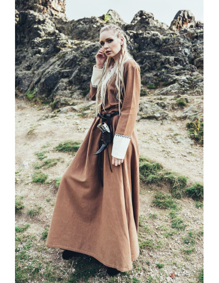 Robe longue viking Freya, couleur sable