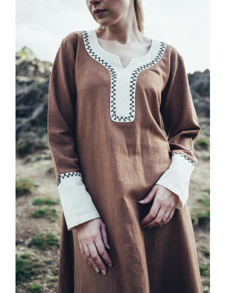 Robe longue viking Freya, couleur sable