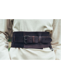 Ceinture en cuir viking Ingrid, marron foncé 2