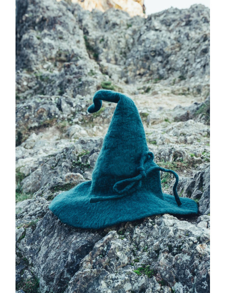 Bonnet Merlin Wizard en laine verte