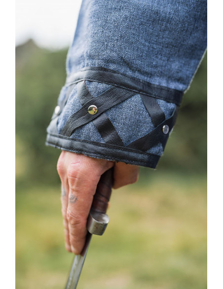 Tunique viking décorée Erik, gris bleuté