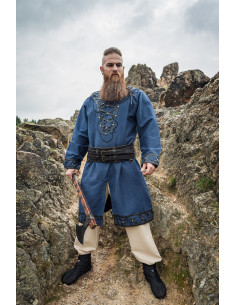 Tunique viking décorée Erik, bleu foncé 2