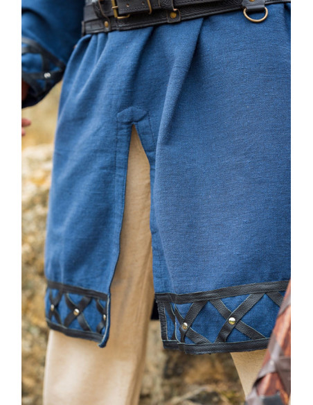 Tunique viking décorée Erik, bleu foncé