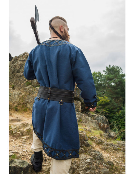 Tunique viking décorée Erik, bleu foncé
