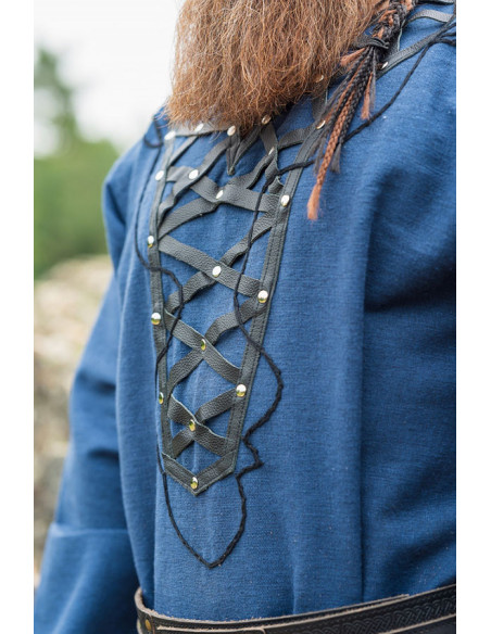 Tunique viking décorée Erik, bleu foncé