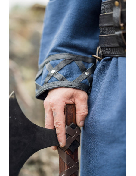 Tunique viking décorée Erik, bleu foncé