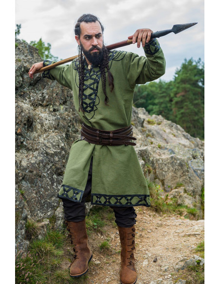 Tunique viking décorée Erik, vert