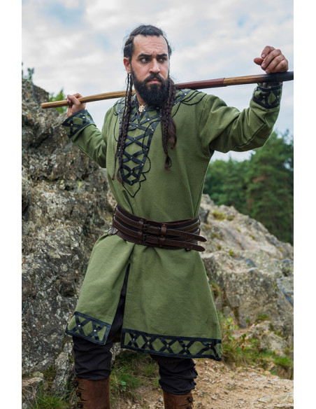 Tunique viking décorée Erik, vert