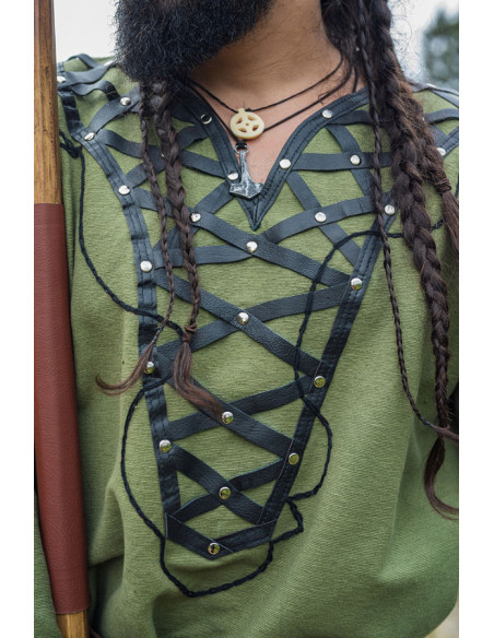 Tunique viking décorée Erik, vert