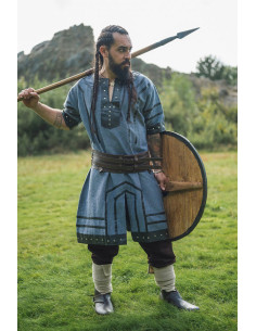 Tunique viking manches courtes Rollo, gris bleuté