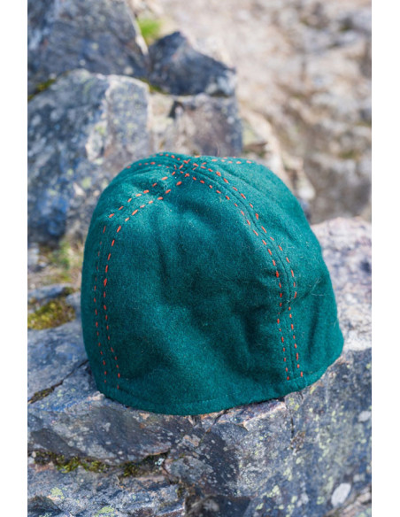 Bonnet Viking vert en laine modèle Sjard