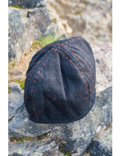 Bonnet Viking noir en laine modèle Sjard 2
