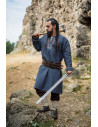 Tunique Freki Viking avec broderie main, gris bleuté