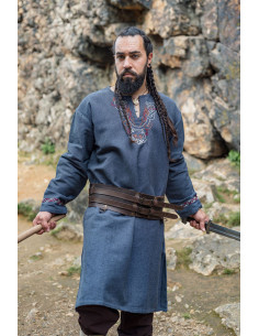 Tunique Freki Viking avec broderie main, gris bleuté 2