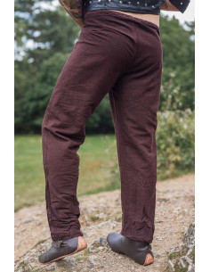 Pantalon Viking en lin modèle Asmund, marron foncé 2